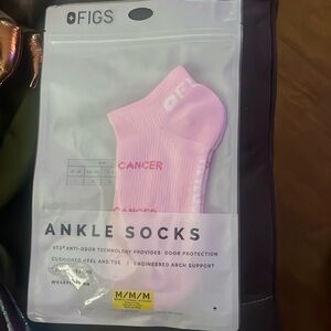 Figs f*ing pink breast cancer awareness ankle socks in size medium.
